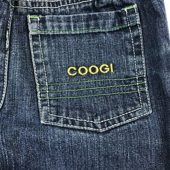 Coogi Kids Dark Wash Denim Jeans With Elastic Waistband & Yellow Stitching - Siz - Picture 6 of 6
